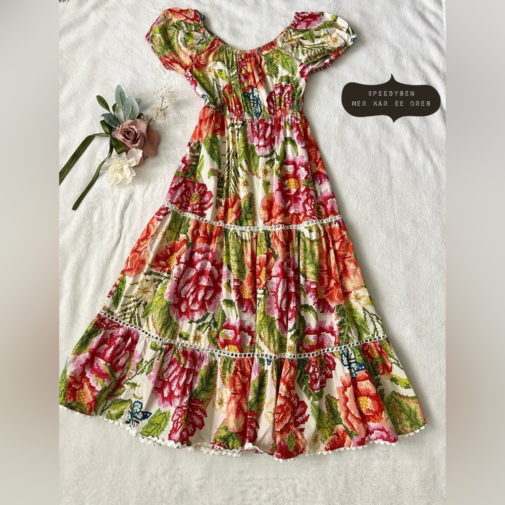 Farm Rio Vintage Floral Maxi Dress Size Small